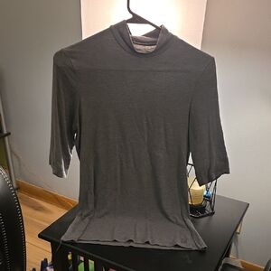 Cuddl Duds Women's Charcoal Short-Sleeve Mock Neck Tee